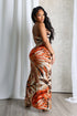 Botanical Cutout Floral Maxi Tube Dress